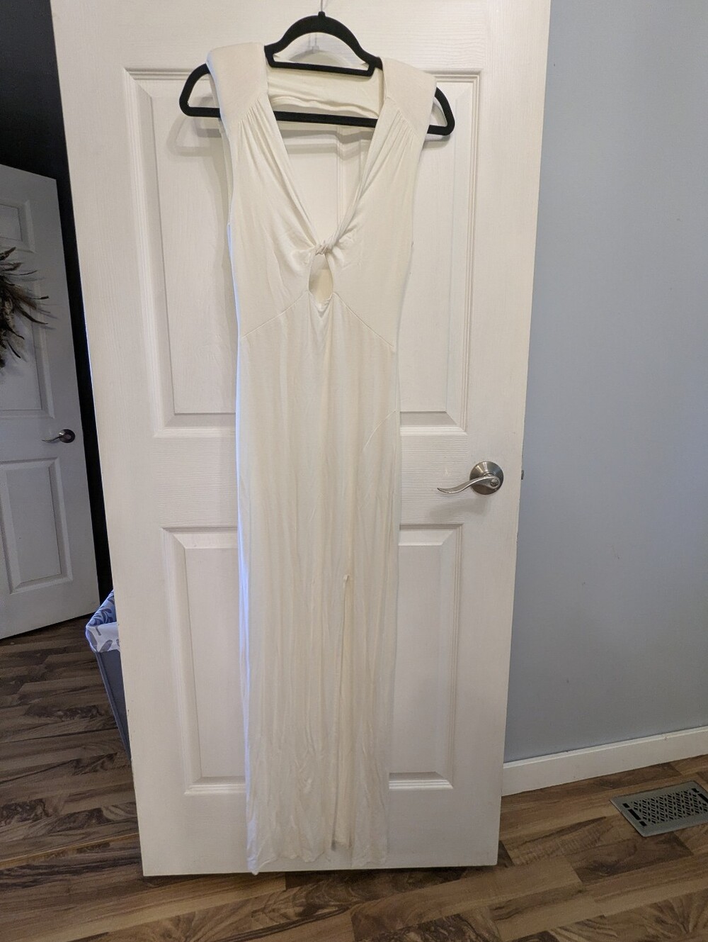 ASOS Cream Sleeveless Backless Maxi Dress with Front Knot